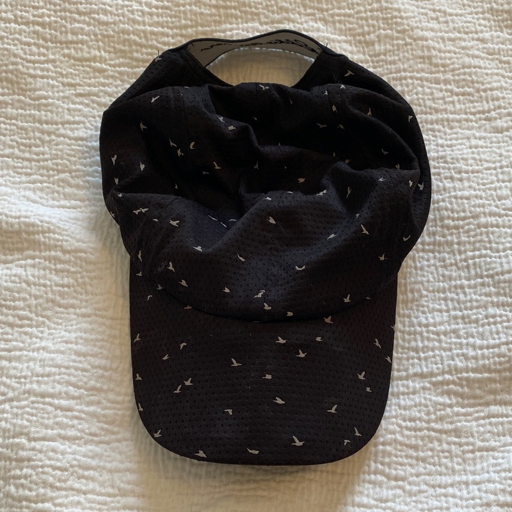 Black Cap with White Bird Pattern